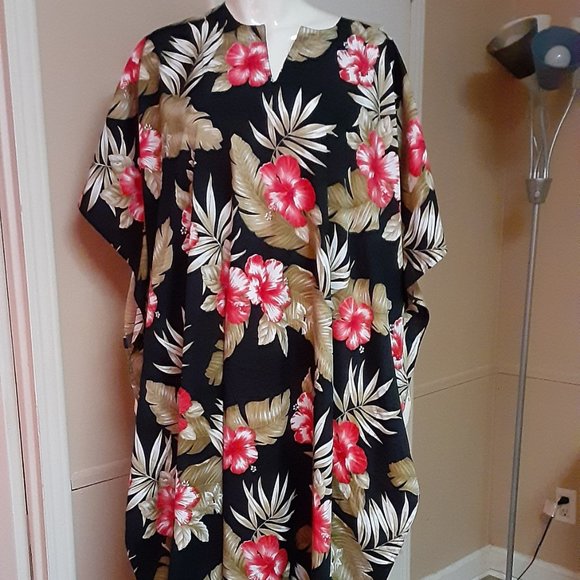 Rima Dresses & Skirts - Rima Black & Red Floral Caftan